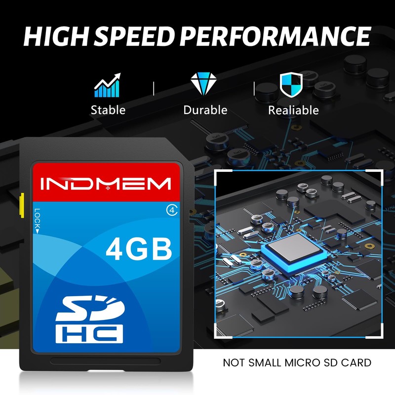INDMEM 4GB SD Card, 8 Packs Class 4 4GB Flash
