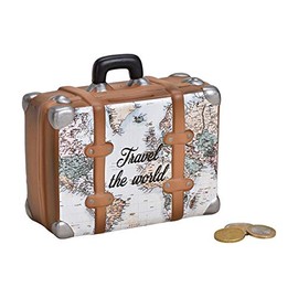 Wurm Beautiful money box, piggy bank, holiday fund, travel fund, money box, travel suitcase with stoppers