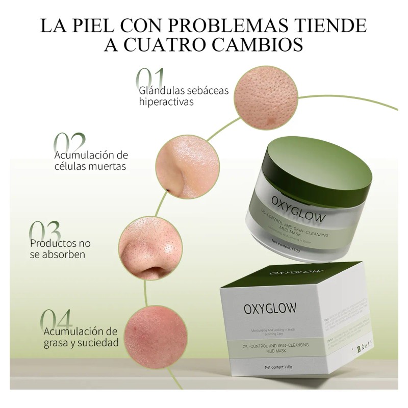 Mascarilla Oxyglow Barro Control Aceite
