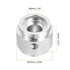 MECCANIXITY 2 Pcs Aluminium Potentiometer Knobs, 1/4"(6mm) IDx5/8(15mm) ODx1/2(13mm) Height Universal Volume Tone Control Knobs for Guitar, Bass, Arrow Indicator, Silver
