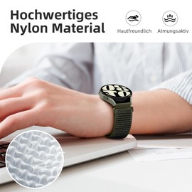 Upeak Nylon Watch Strap 18 mm Compatible with Garmin Venu 3S Venu 2S Vivoactive 4S Vivomove 3S, Sport Solo Loop Bracelet for Garmin Forerunner 255S 255S Music 265S, Green