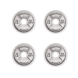 Signature Fitness Deep Dish 2-Inch Olympic Cast Iron Weight Plates with E-Coating Grey