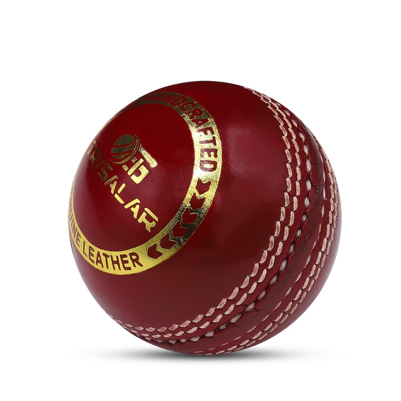 TrySalar® Cricket Practice Ball Red Leather Grade A Senior Training