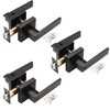KNOBWELL 3 Pack Keyed Entry Door Handles, Matte Black Door