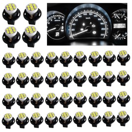 GLOFE 40 Pieces T10 194 168 LED Dash Instrument Light Bulbs with Twist Lock Socket, Bright White Instrument Cluster Light Bulbs for Dashboard Panel Gauge Cluster Indicator Dome Lights dashboard lights