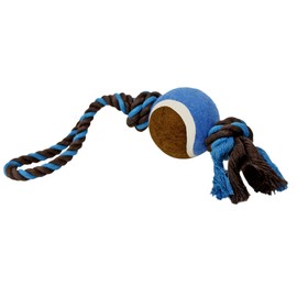 LOVINPUP Dog Rope Toy with Tennis Ball, Nylon Rope with Balls, Fun Tug of War Toy for Dogs, Tough Dog Toy for Aggressive Chewers, Eskimo, Terrier, Beagle and More(1 Rope Dog Toy Blue Ball FBA)