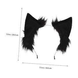 Beavorty Plush Animal Ear Headband with Bow Fluffy Decorative Hairband for Women Cute Cat Ear Cosplay Accessory Comfortable Lightweight Hair Decor for Parties and Role Play