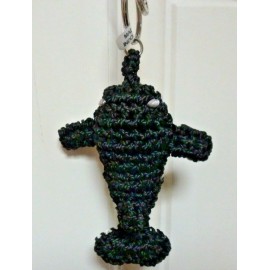 The SAK Crochet Craze Critter Dangle Orca Black/W Keychain Unique Hand-Crochet