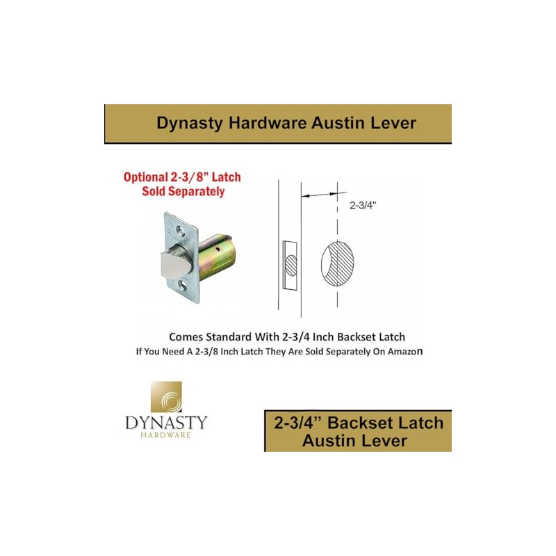 Dynasty Hardware Privacy Door Lock Lever Lockset, ADA Compliant, Light