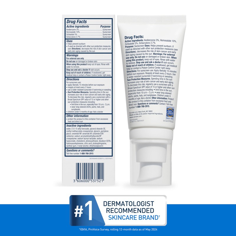 CeraVe Ultra-Light Moisturizing Lotion With SPF 30, Daily Face Moisturizer