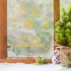 4 Sheets Christmas Window Stickers Gold Glitter Christmas Window Clings
