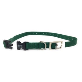 Sparky Pet Co - ECollar Replacement Strap - Easy Release Double Buckle Dog Collar - Rugged Nylon - Adjustable - D Ring - Quick Release Metal Clasp - for Invisible Fence Systems - 3/4" x 24" - Green