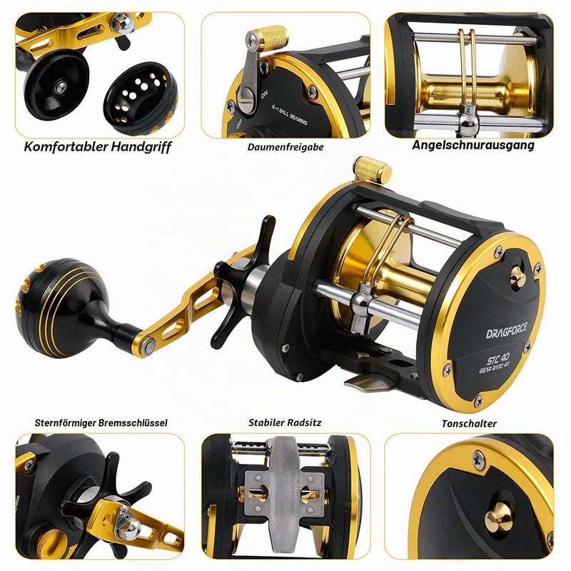 Burning Shark Towing Reel Salt Spirit Level Wind Rollers Boat