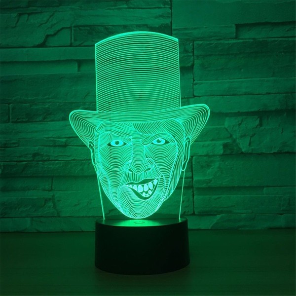 Novel Smart Touch Clown 3D Remote Control ILLusion Night Light