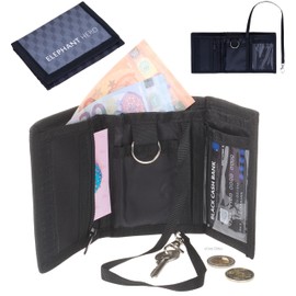 Elephant Children's Wallet Hero Signature Wallet Key Chain Wallet Girls Boys ID Cover Purse Student Purse, Black Cube 12864, Modern