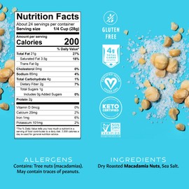 Mauna Loa Premium Roasted Macadamia Nuts, Hawaiian Sea Salt Flavor, 4 Oz Cup (Pack of 6)