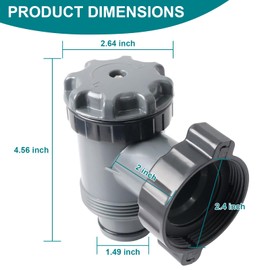 uhzz Plunger Valve for Intex Pool, Plunger Valve Connection Pool Pump Hose, Above Ground Pool Filter Pump, Pool Drain Valve On Off Plunger Part, for Intex Hose Plunger Valve Replacement