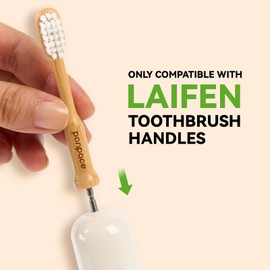 PONPACE Bamboo Electric Toothbrush Replacement Heads Compatible with Laifen, with Extra Soft Plant-Based Bristle for Sensitive Teeth (Waved Extra Soft Bristle)