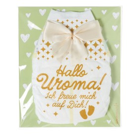 goldprintz I Du wirst Uroma I Golden Printed Nappy Postcard I Announce Pregnancy I We Get a Baby Announcement I Baby Announcement I Baby News Announcement