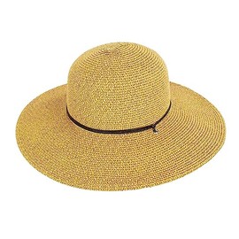 Peter Grimm Women's Corina Resort Packable Summer Toyo Straw Sun Hat with 4" Brim & Chin Cord, Tan