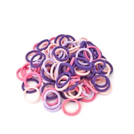 100 Pcs Elastic Hair Ties, Mini colorful Hair bobbles for girls，Ponytail Holders Baby Hair Bands，10 Colors Toddler Hair Bands (Gradient Purple)