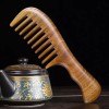 Iwansol Peine Antifrizz De Madera De Sándalo Verdepeine Antiestático