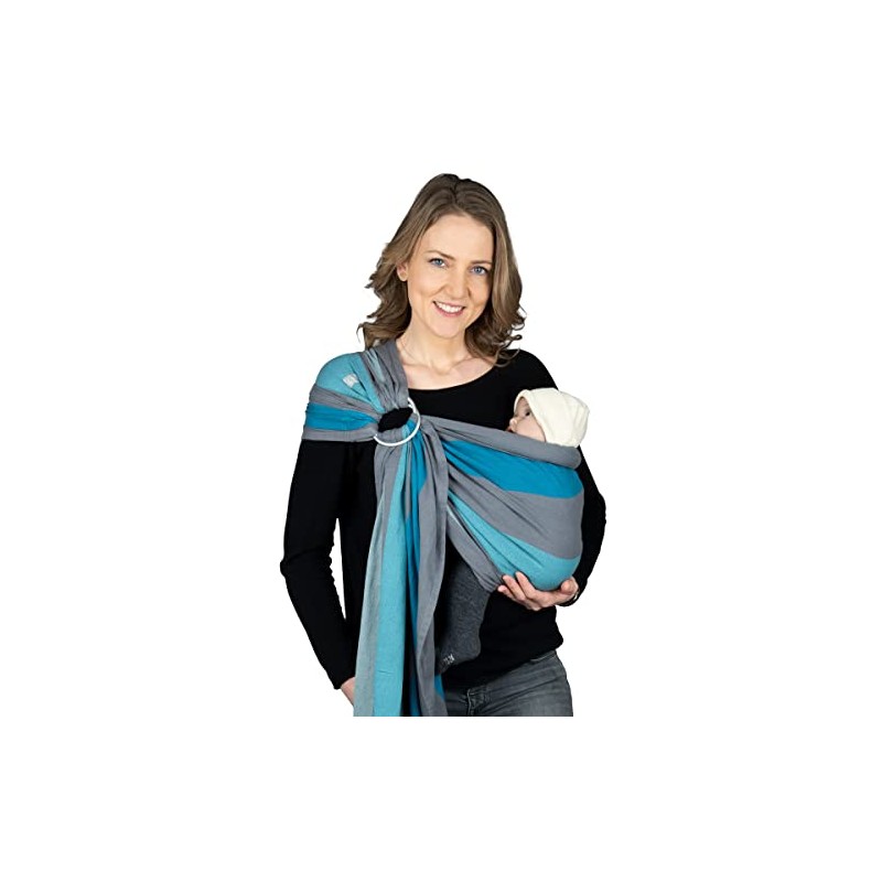 Hoppediz Ring-Sling Baby Sling from Birth, 100% Cotton Tested for