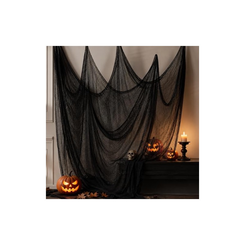 Tela espeluznante de Halloween negra de 1016 x 215 cm