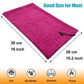 Beurlike 2 Pack Winter Neck Warmer Gaiter Soft Thick Fleece Lined Windproof Face Mask Ski Warm Scarf For Men And Women（Black+Purple）