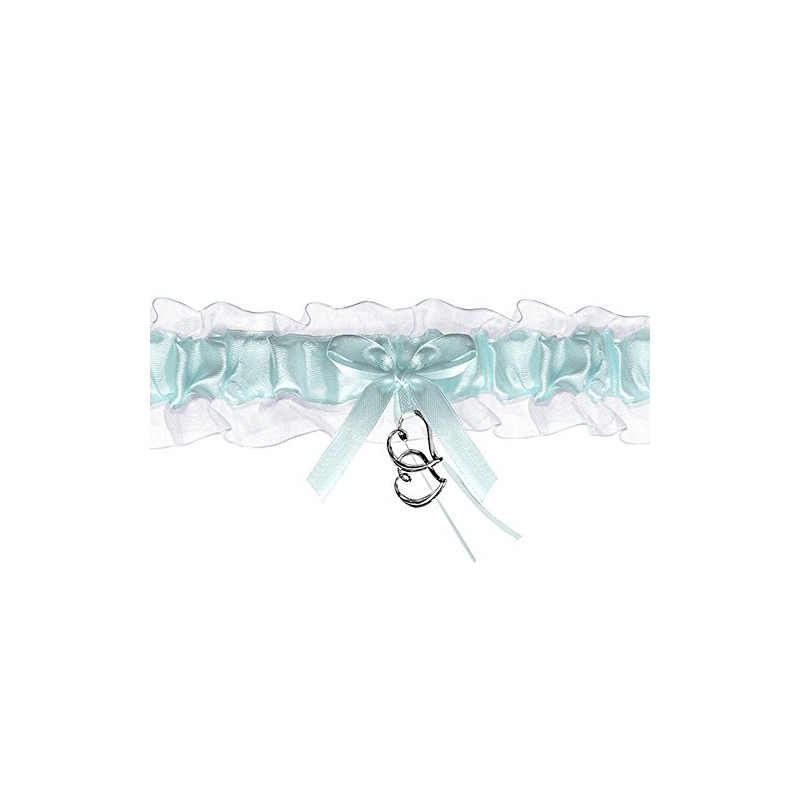 Strumpfband Satin hellblau für die Braut - Hochzeit