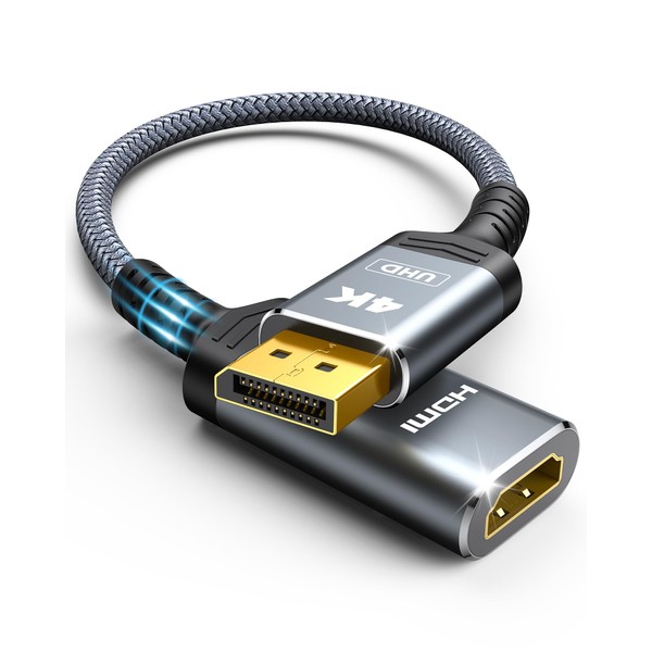 Highwings 4K Display Port to HDMI Adapter, Uni-Directional DP 1.2