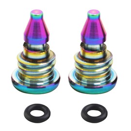 Wjelet 2 Pieces Bicycle Bleed Screws for Brake Lever with O Ring, Mountain Bike Disc Brake Titanium Alloy Screw for Magura MT2 MT4 MT5 MT7 MT8 EBT Bike (Iridescent Colours)