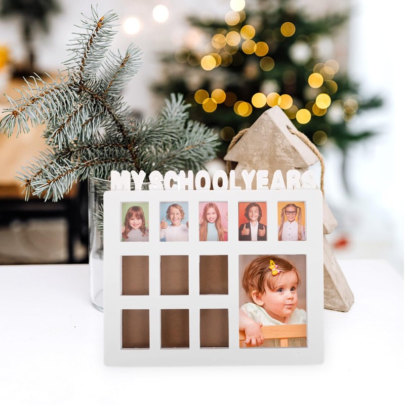 Alipis Year Photo Display Holder, White Pvc Frame, 11x9.8 Inches,