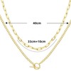 TseenYi Layered Chain Toggle Clasp Necklace Gold Layered Necklace Chunky