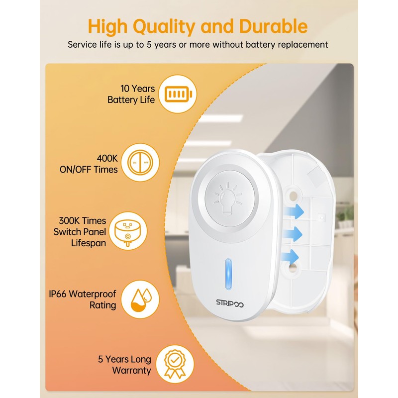 STRIPOO Wireless Garbage Disposal Switch Kit, Detachable Wall Mounted Remote