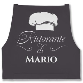 Geschenk mit Namen personalisiert by Shirtracer - Apron - Pizza Apron Adult - Ristorante di Name | Gift Pizza Accessories | Pizza Baker I Pizza Fan, 2 anthracite