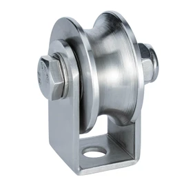 SHINICO Cable Pulley Wheel Heavy Duty Wall Mount, Duplex Bearings, Stainless Steel Rope Pulley for Pulley System, Sliding Gate, 1 Pack