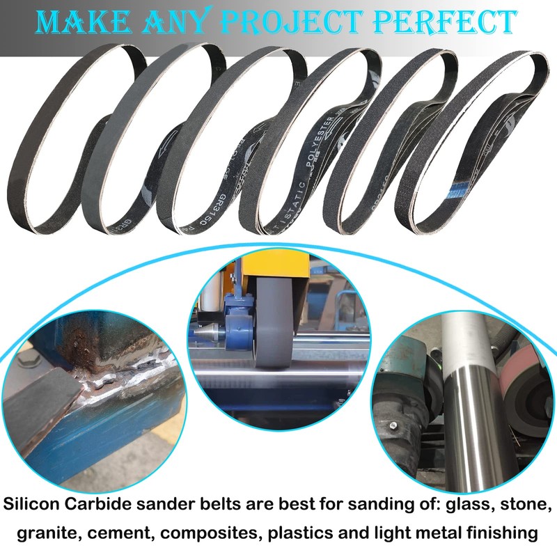 24 PCS 1 x 18 Inch Silicon Carbide Sanding Belts