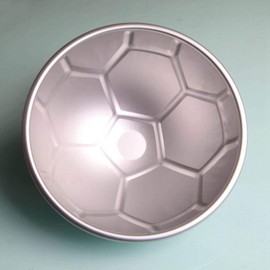Bzocio 1 Pcs 3D Half Sphere Round Football Goal Shape Aluminum Alloy Baking Mould 8 Inch Baking Mould for Birthday