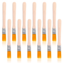 12 Pcs 5 x 0.5inch Paint Brush, Trim Painting Tool, Small Paint Brushes for Touch Up, Soft Bristle Paint Brush, Paint Brushes for Wall, Cabinets, Fences (Yellow)