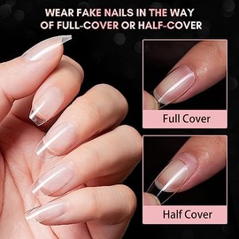 Makartt 500pcs Short Coffin Nails Clear Ballerina Nail Tips Full Cover Gel False Nails 10 Sizes- for Nail Salons and DIY Nail Art