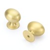 homdiy 10 Pack Gold Cabinet Knobs 1-5/16 inch Oval Brushed