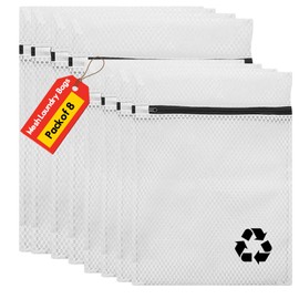 ROHI 8-Pack Mesh Laundry Bags – 4 Large (60x48cm) & 4 Medium (50x38cm) Reusable Laundry Bags for Washing Machine with Zipper –Laundry Mesh Bags for Delicates, Hosiery etc – Ideal for Travel & Storage