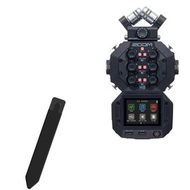 BoxWave Stylus Pouch Compatible with Zoom H8 - Stylus PortaPouch, Pen Stylii Holder Carrier Portable Self-Adhesive - Jet Black