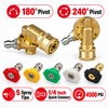 Pressure Washer Accessory Set with Pivoting Couplers & 5 Spray