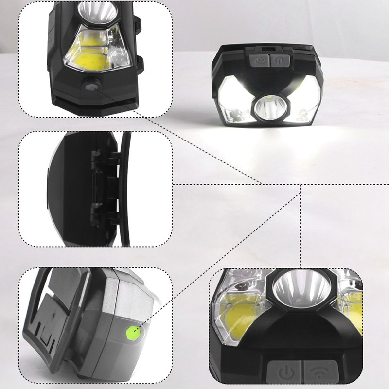 XPG+COB Headlamp Motion Sensor USB Rechargeable Head Lamp Waterproof Headlight