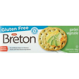 Breton Gluten Free, Garden Vegetable - Certified Gluten-Free, Made with Real Vegetables, No Artificial Colours or Flavours, 0g trans fat 135g Unit