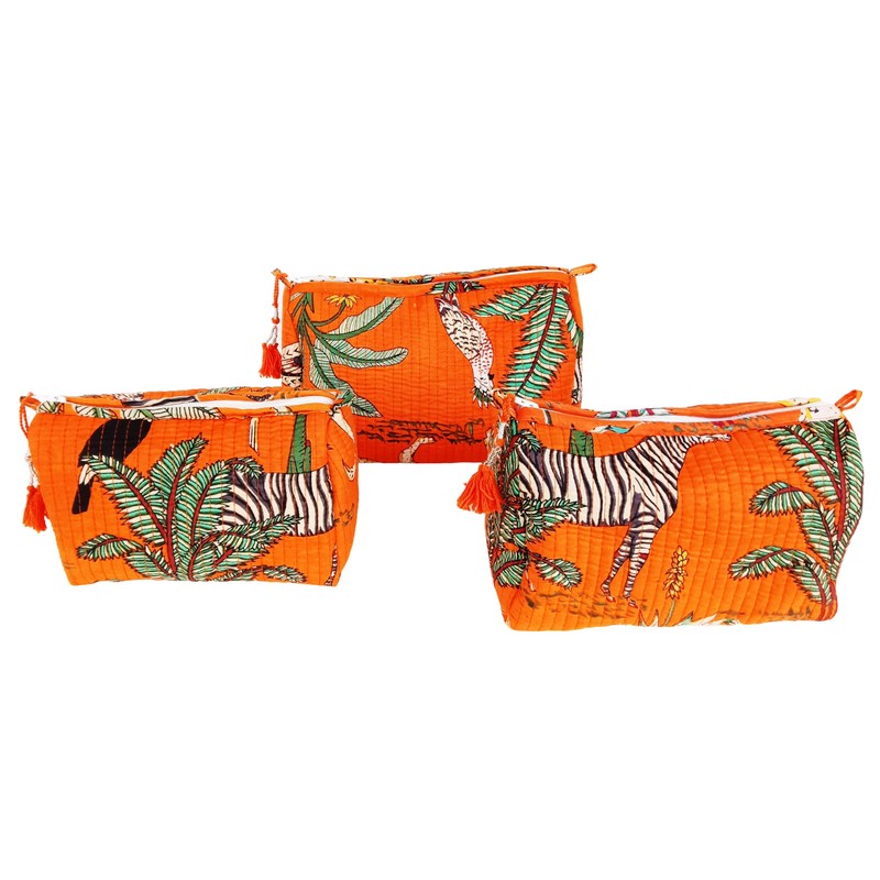 Rastogi Handicrafts Cosmetic Bags Set, 3 Piece Make Up Organizer