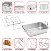 15 Inch Stainless Steel Roasting Pan with V-Shaped Rack and