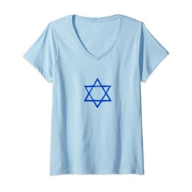 Israel flag, star of David, Judaism, support, solidarity V-Neck T-Shirt